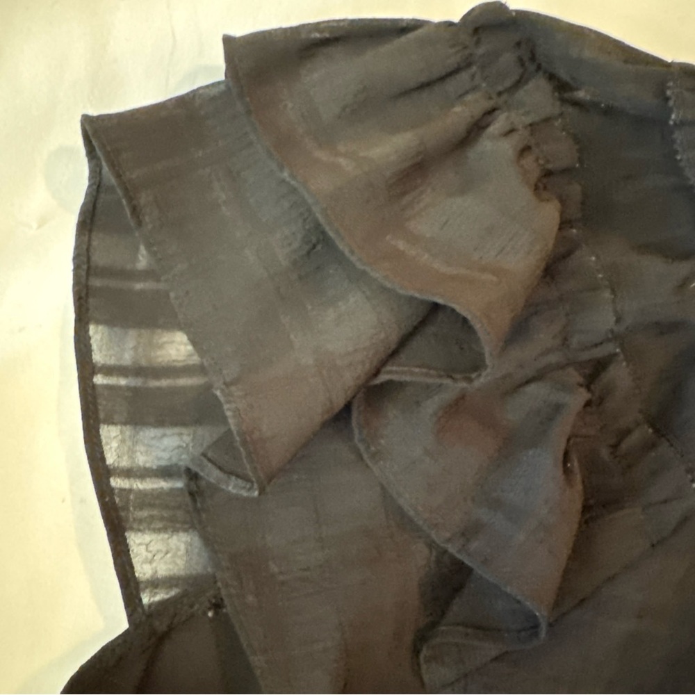 LOFT Black Ruffle Sleeve Blouse - Picture 9 of 12
